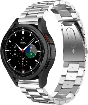 Produktbild von Strap-it Stahlgliederarmband – Samsung Galaxy Watch 7 (40 & 44 mm) / Watch 6 (Classic) / Watch 5 (Pro) / Watch 4 (Classic) / Watch FE – Metall-Edelstahlarmband für Galaxy Watch – Silber