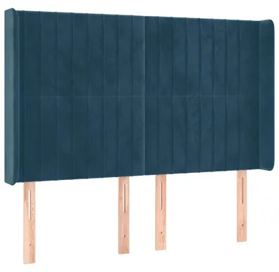 Produktbild von vidaXL Kopfteil mit Ohren Dunkelblau 147x16x118/128 cm Samt