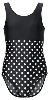 Image de Maillot de bain une pièce pour adolescente, protection UV 50 MS10-445 (noir à pois, 152)