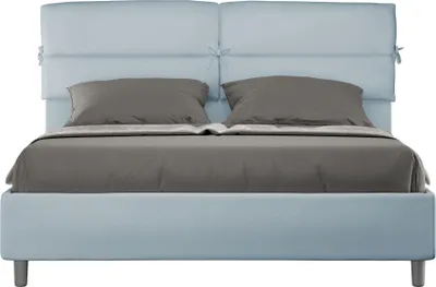 Produktbild von ITYHOME - Gepolstertes Bett mit Bettkasten 160x190 mit Mikrofaserbezug Himmelblau Nandy