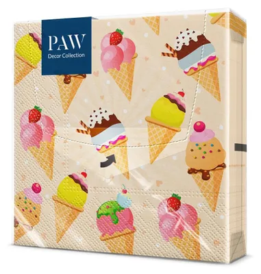 Produktbild von PAW Papierservietten 33 x 33 cm, 20 Stück - Eiscreme