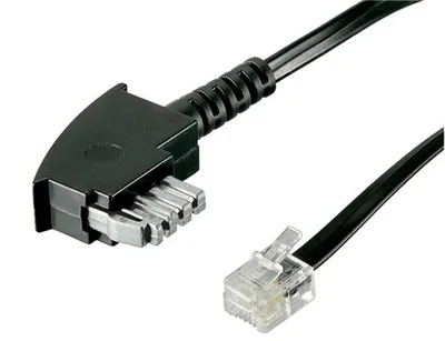 Immagine prodotto di 10X Goobay 50952 Cavo di collegamento TAE-N (pin out internazionale) a 4 pin, 6 m, nero - Spina TAE-N > spina RJ11/RJ14 (6P4C)