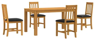 Immagine prodotto di vidaXL Set da pranzo, 5 pezzi, legno massello di quercia nero