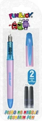 Zdjęcie produktu dla Pióro na naboje różowo-niebieskie + 2 naboje Fun&Joy