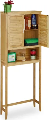 Produktbild von relaxdays Waschmaschinenschrank, 10020299_0 braun 3 Fachböden 70,0 x 22,5 x 176,0 cm
