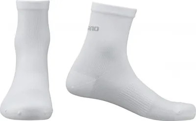 Image de CHAUSSETTES PERFORMANCE MID SHIMANO, blanches, taille S/M, blanches - chaussettes de vélo respirantes.