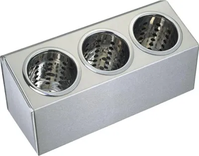 Produktbild von Besteckbehälter aus Edelstahl für 3 Besteckköcher