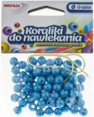 Produktbild von Koraliki do nawlekania niebieskie+ sznurek 6mm 16g