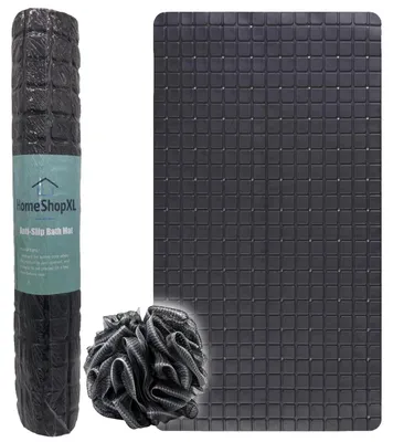 Produktbild von Badematte Duschmatte - 70x40cm - Antirutschmatte Schwarz mit Saugnäpfen - Antirutschmatte für Bad oder Dusche