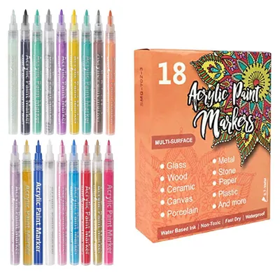 Productafbeelding van 18-Kleuren Nagelverf Markers met Fijne Tip