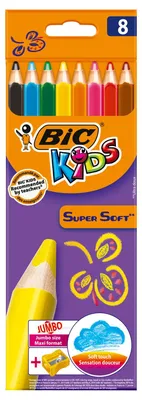 Image de Crayons BIC Super Soft 8 couleurs sous blister