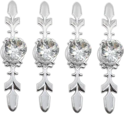 Produktbild von Set mit 4 Kristall-Türknöpfen – Schrankknöpfen – Diamantkristall-Schubladengriffen – 116 mm