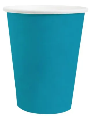 Image de 10 gobelets en carton bleu turquoise pétrole