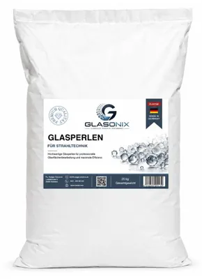 Produktbild von GLASONIX Strahlglasperlen 70-110 µm – 25 kg Strahlmittel für Strahltechnik