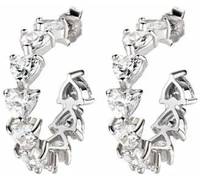 Productafbeelding van AMEN creolen, sterling zilver, zilver, one size, dames, zirkonia, ORTNCUBB3