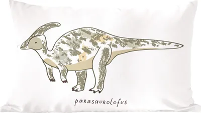 Produktbild von MuchoWow® Zierkissen Sofakissen Wohnzimmer Dekokissen 60x40 cm Kinderzimmer - Parasaurolofus - Dinosaurier - Jungen - Mädchen - Kind - Kopfkissen - Polster mit Foto