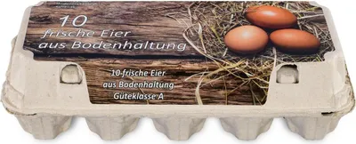 Produktbild von Funny 154 Stück 10er Eierkartons mit Aufdruck Bodenhaltung | aus Pappe