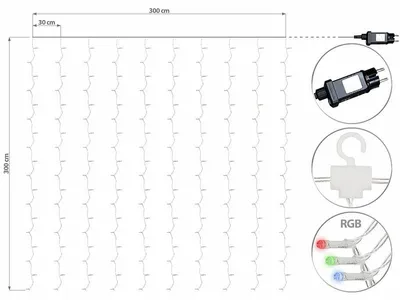 Image de Rideau LED RVB connecté - 180 LED - 3 x 3 m