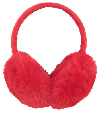 McBurn kuschelige Earmuffs Ohrenschützer aus Webpelz-Imitat in rot