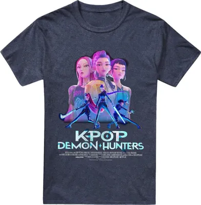 Produktbild von K-Pop Demon Hunters - T-Shirt für Herren/Damen Uni, meliert TV20448 (3XL) (Marine)