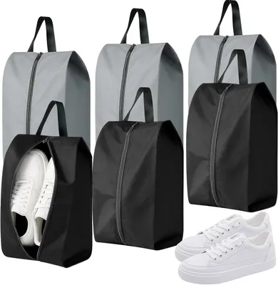 Imagen del producto de Bolsas para zapatos - Juego de 6 unidades - Bolsas impermeables para zapatos - 39,3 x 19 x 15 cm - Extra grandes - Con cremallera - Para guardar zapatos, ideales para viajes y para uso doméstico