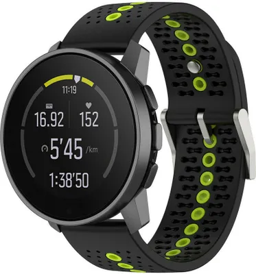 Produktbild von Strap-it Suunto 9 Peak Silikonarmband (Schwarz/Gelb)