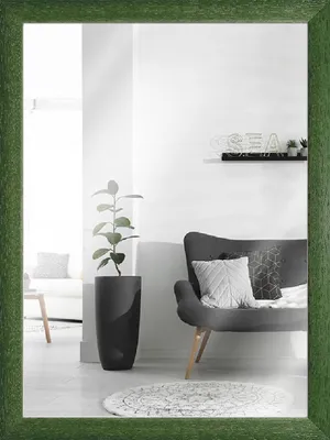 Produktbild von Wandspiegel Massivholz 40x40 cm Grün MendeFrames