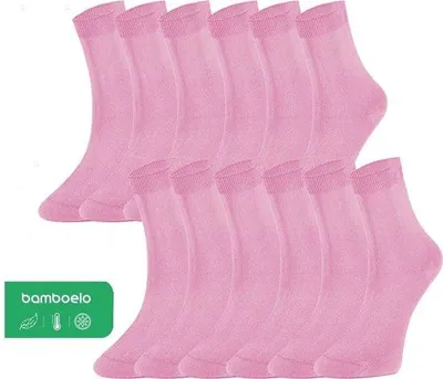 Produktbild von Bambus Socken Damen 12 Paar nahtlos atmungsaktiv Größe 36-40 Rosa