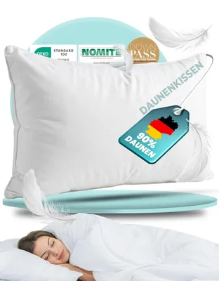 Zdjęcie produktu dla Poduszka naturalna, 40x80 cm, wypełniona w 90% pierzem i w 10% puchem