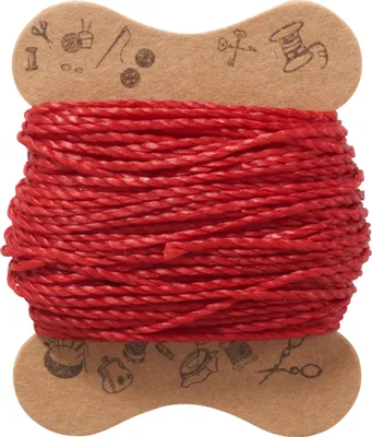 Produktbild von Mikro-Makramee-Kordel, Ø 1 mm, gewachst Rot