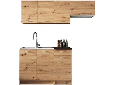 Produktbild von Kuchynská linka s LED osvetlením 120/180 cm MILLA - dub artisan / čierna
