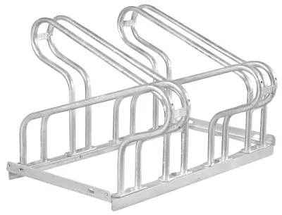 Produktbild von Fahrradständer, Stahl verzinkt, zweiseitig, 4er-Stand, Radabst. 350 mm, Gesamtl. 700 mm