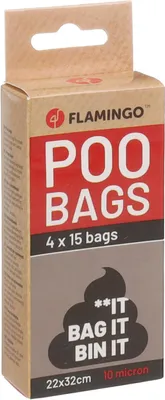 Produktbild von Flamingo KOTBEUTEL Basic BABI Schwarz 4x15ST