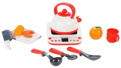 Image de Ensemble de cuisine théière et cuisinière avec accessoires