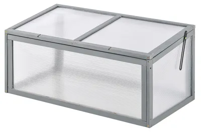 Obrázok produktu pre Outsunny Studený skleník s dreveným krytom Grey