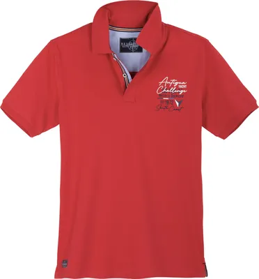Produktbild von Redfield XXL Poloshirt maritim Brustprint rot