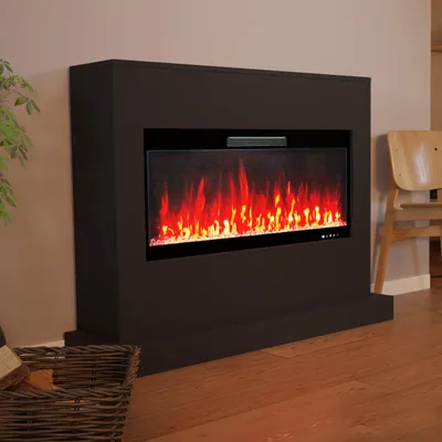 Produktbild von Glow Fire Elektrokamin 'Zeus106' | LED Standkamin in schwarz mit Heizung (1500 W) | HxBxT: 100x135x35 cm