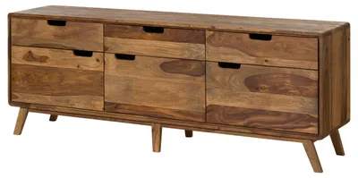 Immagine prodotto di MASSIVMOEBEL24 | Credenza in legno di Sheesham 180x40x65  laccato-sabbiato naturale  MALMÖ 2 #231