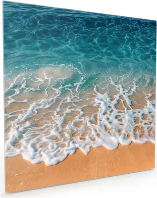 Produktbild von Küchenrückwand Spritzschutz Glas mit Motiv Strand und Wellen 40 x 40 cm