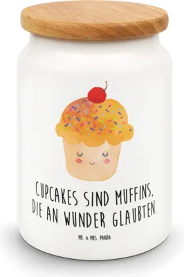 Produktbild von Mr. & Mrs. Panda Kaffeedose Cupcake - Weiß - Geschenk, Wunder, Dose, Motivation Sprüche, Cupcakes, Teedose, Keksdose, Küche Deko, behälter, Lustige, Spruch, Muffin