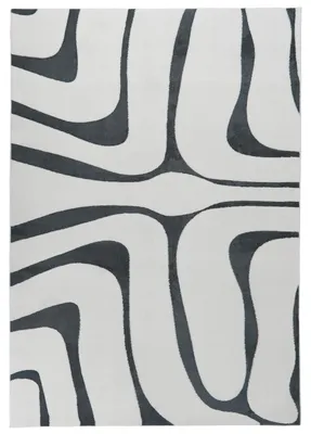 Zdjęcie produktu dla BELIANI Dywan szary z białym żakard 160 x 230 cm długie włosie prostokątny nowoczesny do salonu