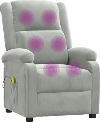 Image de Fauteuil de massage gris clair velours