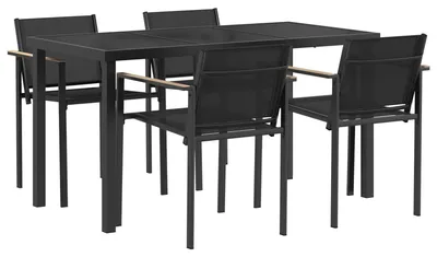 Image de Ensemble de meubles d'extérieur 5 pcs Noir et anthracite