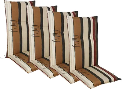 Image de 4x Coussin pour chaise à haut dossier 123x50cm Coussin de fauteuil