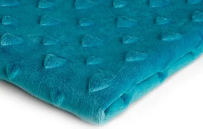 Obrázek produktu pro Minkee Fleece Knit s reliéfem srdce tyrkysová 50 x 155 cm