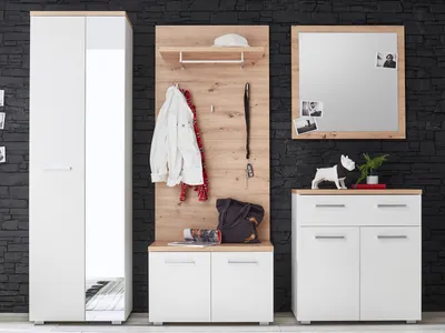 Produktbild von Garderobe Flurgarderobe Standgarderobe Komplett-Set Flurmöbel "Greifswald I"