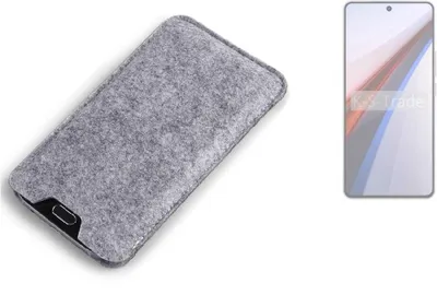 Produktbild von K-S-Trade Filz Handyhülle kompatibel mit Vivo IQOO 12 Schutzhülle Filztasche Filz Tasche Case Sleeve Handy Hülle Filzhülle grau