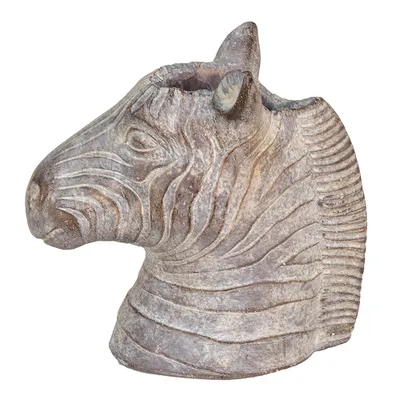 Immagine prodotto di Vaso da fiori Clayre & Eef Zebra 16x10x15 cm Pietra grigia