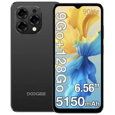 Image de DOOGEE N55 Telephone Portable - 6.56" Écran - 9Go + 128Go - Caméra AI 13MP - 5150mAh - Double Sim 4G Smartphone- GPS - Noir