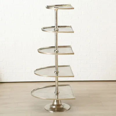 Produktbild von Etagere MAXIMA XXL 150 cm HALBRUND Deko in Silber Metall 5 Etagen Hochzeitsdeko